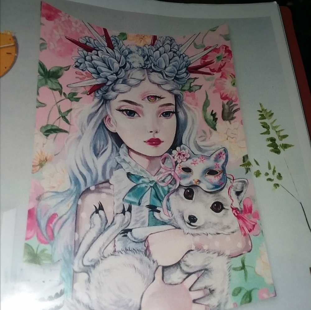 Anime Girl  With Fox Wall Hanging Tapestry